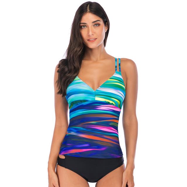 Solid Color Split Swimsuit
