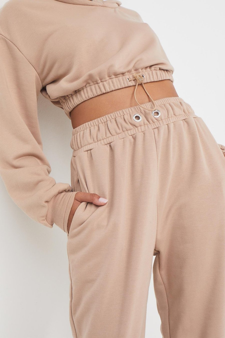 Tide Loose Tappered Elastic High Waist Straight Casual Trousers