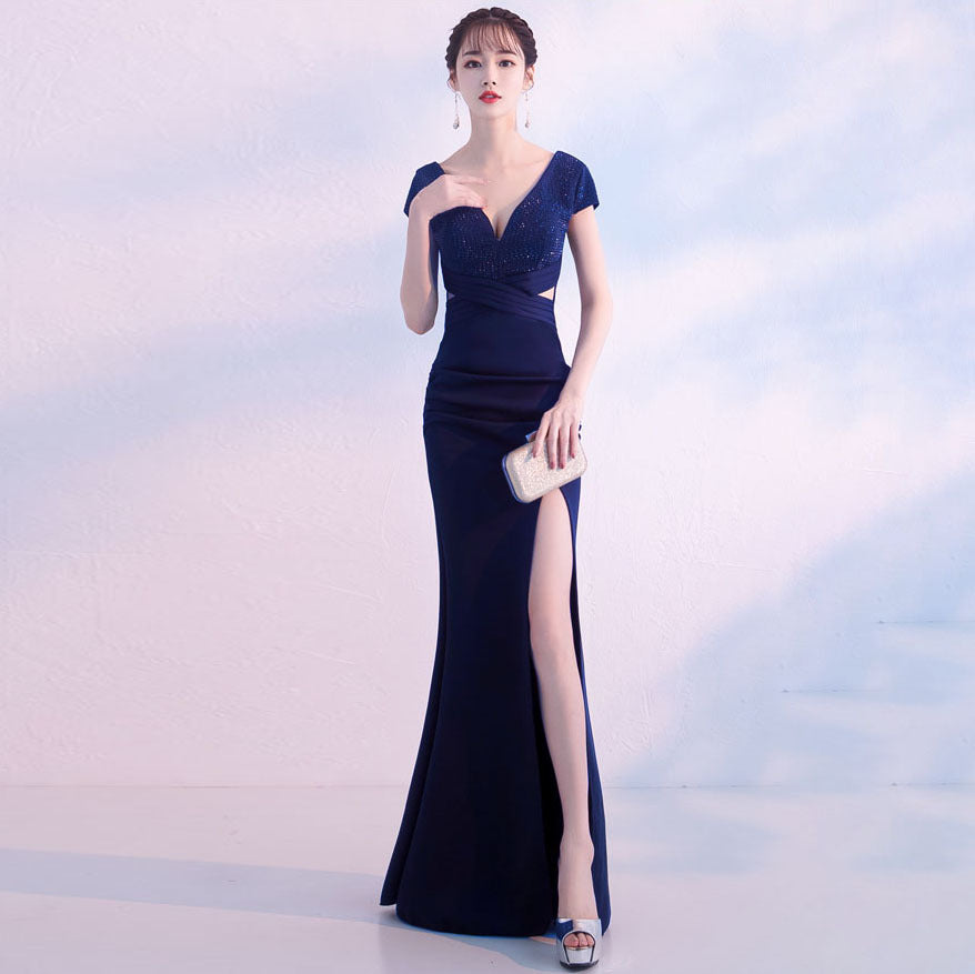 Generous Long Slim Fit Fishtail Elegant Lady Host Dress