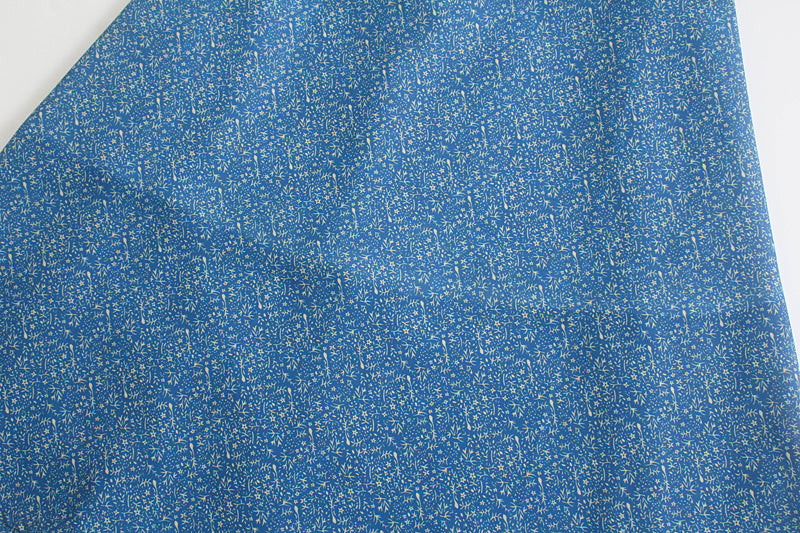 Lente elegante A-lijn jurk met V-hals, pofmouwen en blauwe print