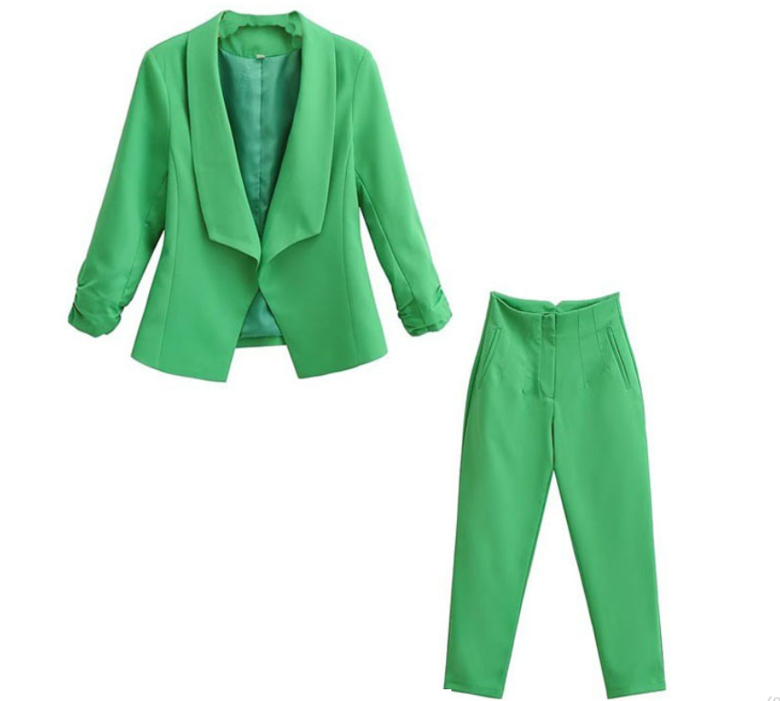 French Multi-Color Candy Small Suit Casual Ankle Banded Pants Wild Suit