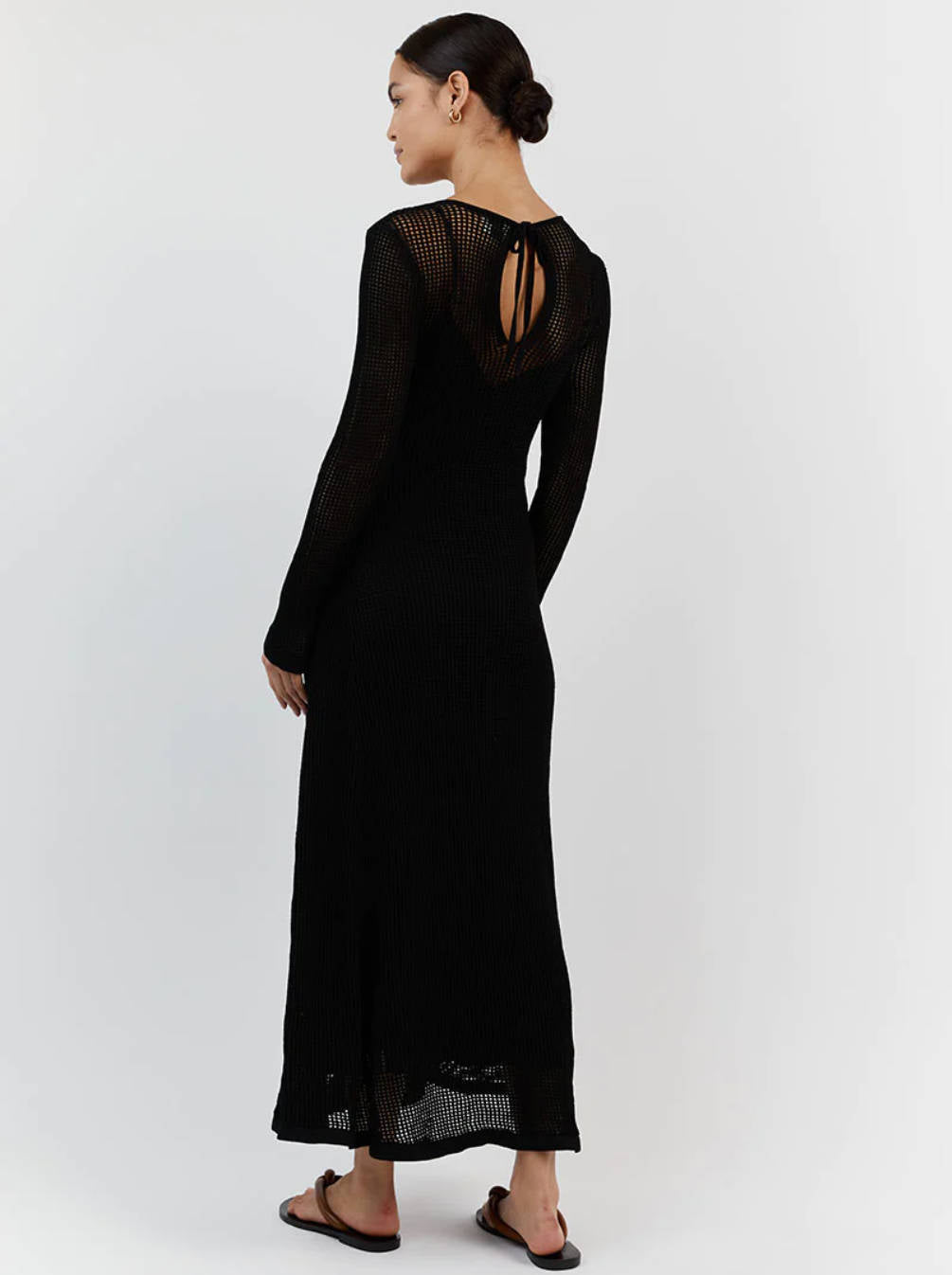 Knitted Hollow Out Cutout Out Maxi Dress