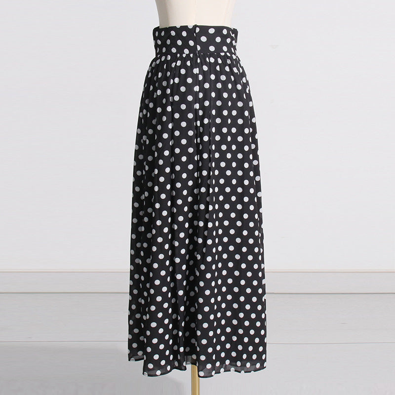 Conjunto elegante de dos piezas Conjunto de falda dividida con top de manga abullonada y cuello cuadrado de otoño