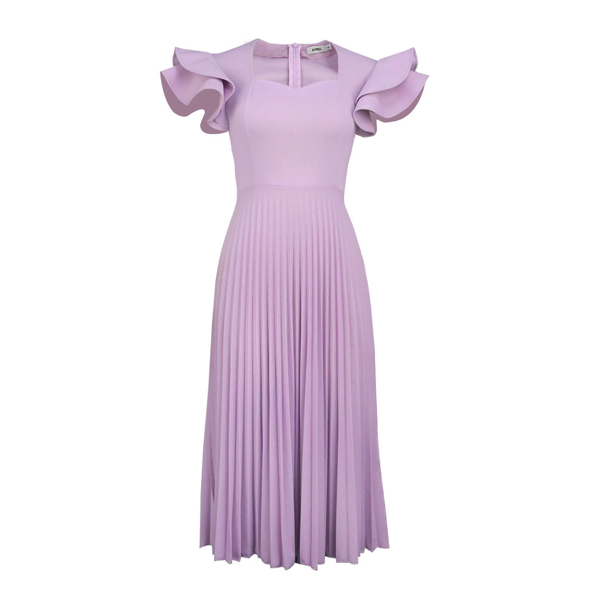 Light Purple Square Collar Dress