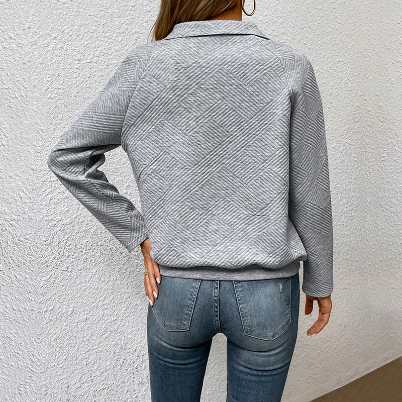 Suéter de manga comprida de cor sólida