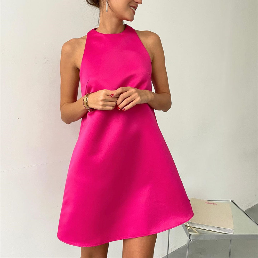 Round Neck Sleeveless A line Sexy Party Dance Dress