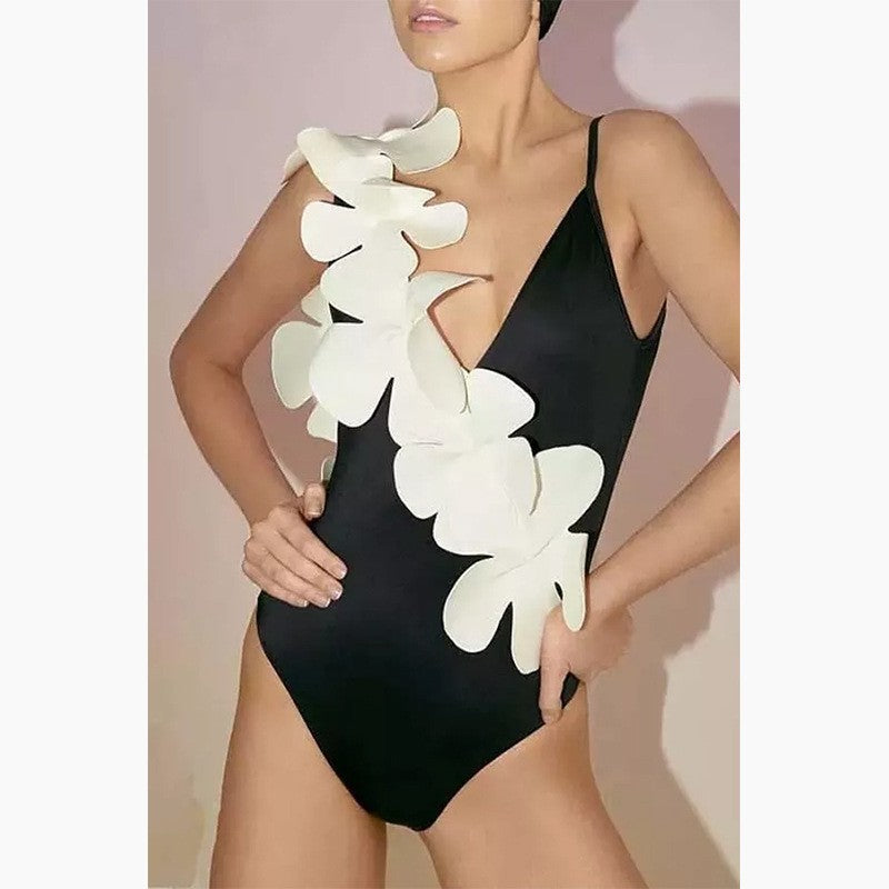 Siamese Conservative Covering Belly Thin Backless Swimsuit