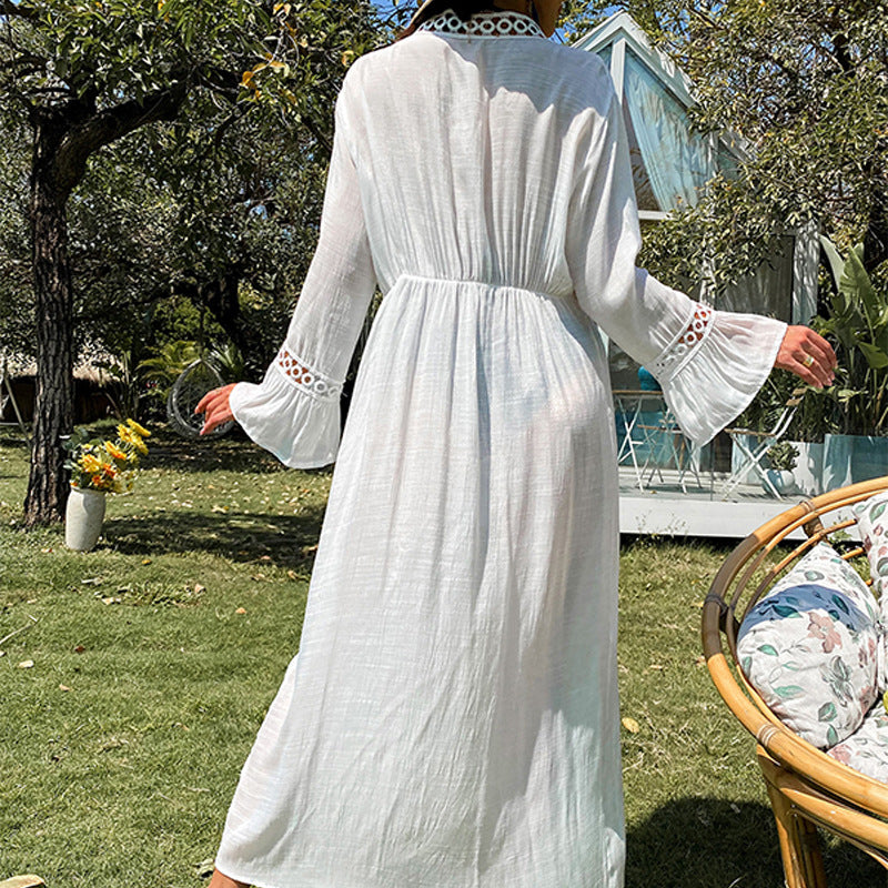Cotton Spot New Loose Casual Long Sun Protection Beach Cover-up