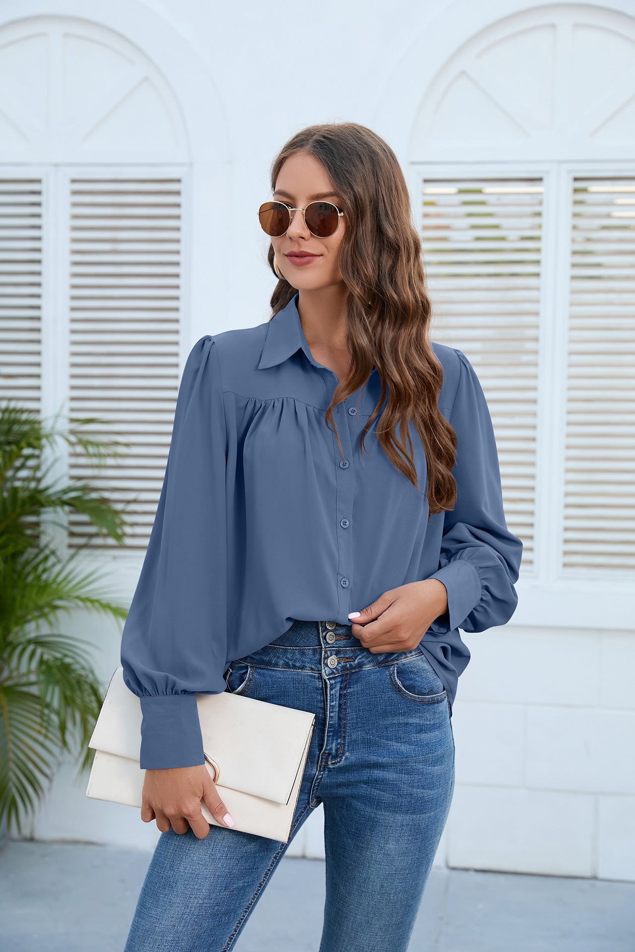 Pleated Long Sleeved Shirt