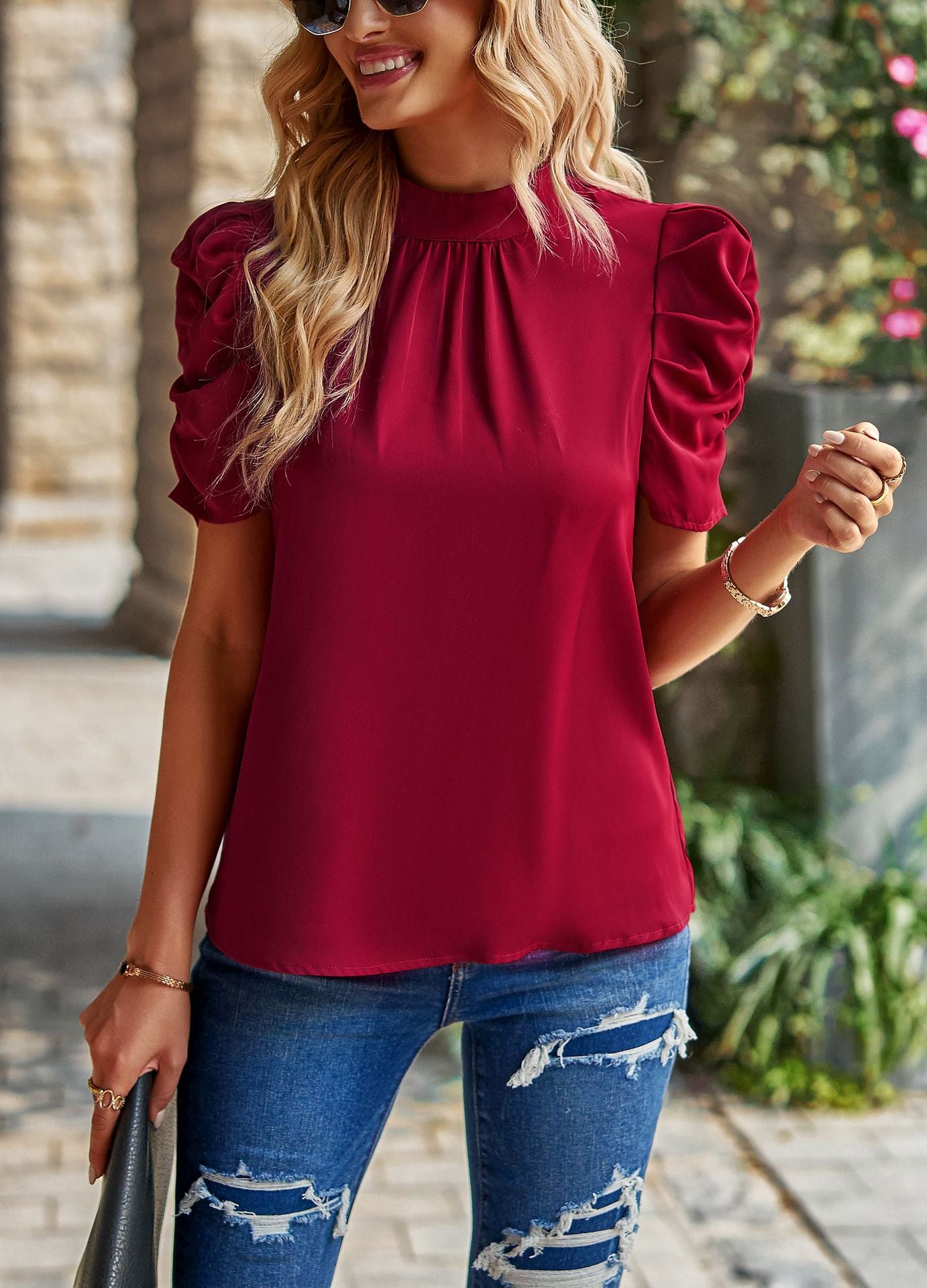 Round Neck Loose Blouse