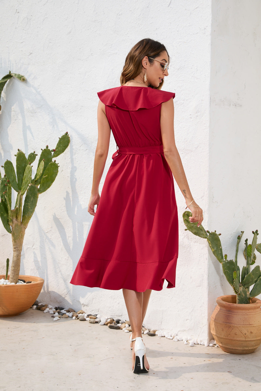 Casual Vacation Travel Solid Color Dress