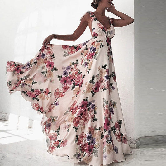 Printed Sleeveless Camisole Dress