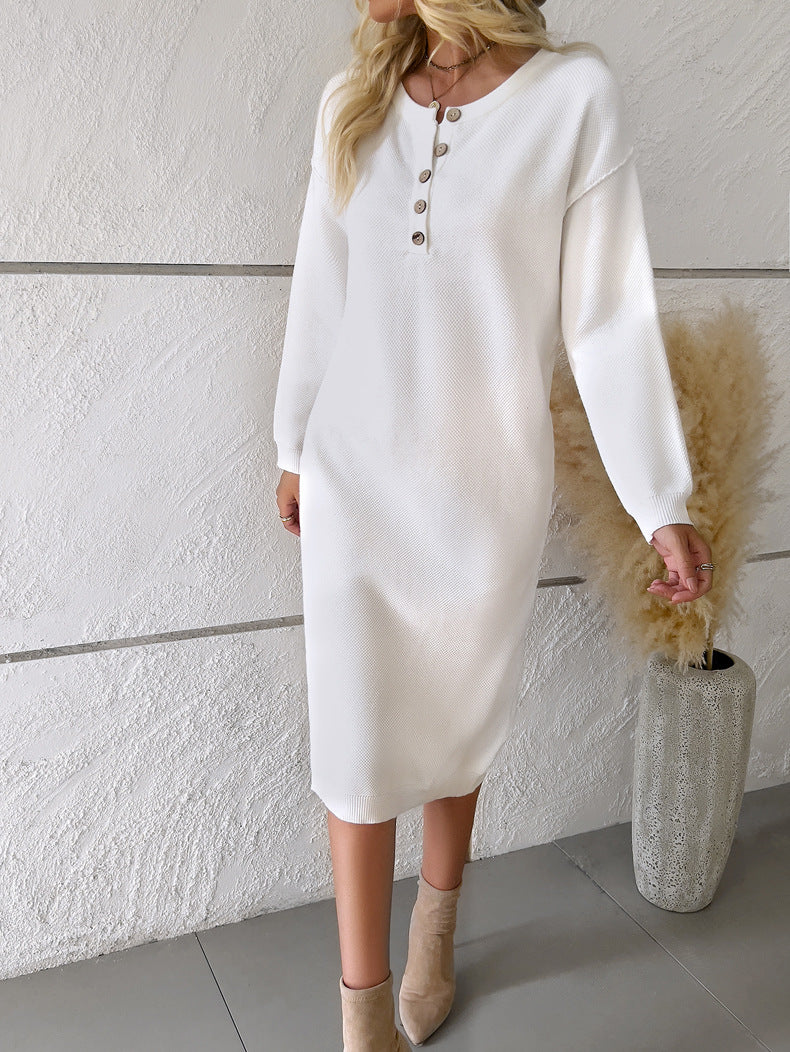 Casual Round Neck Dress Sweater
