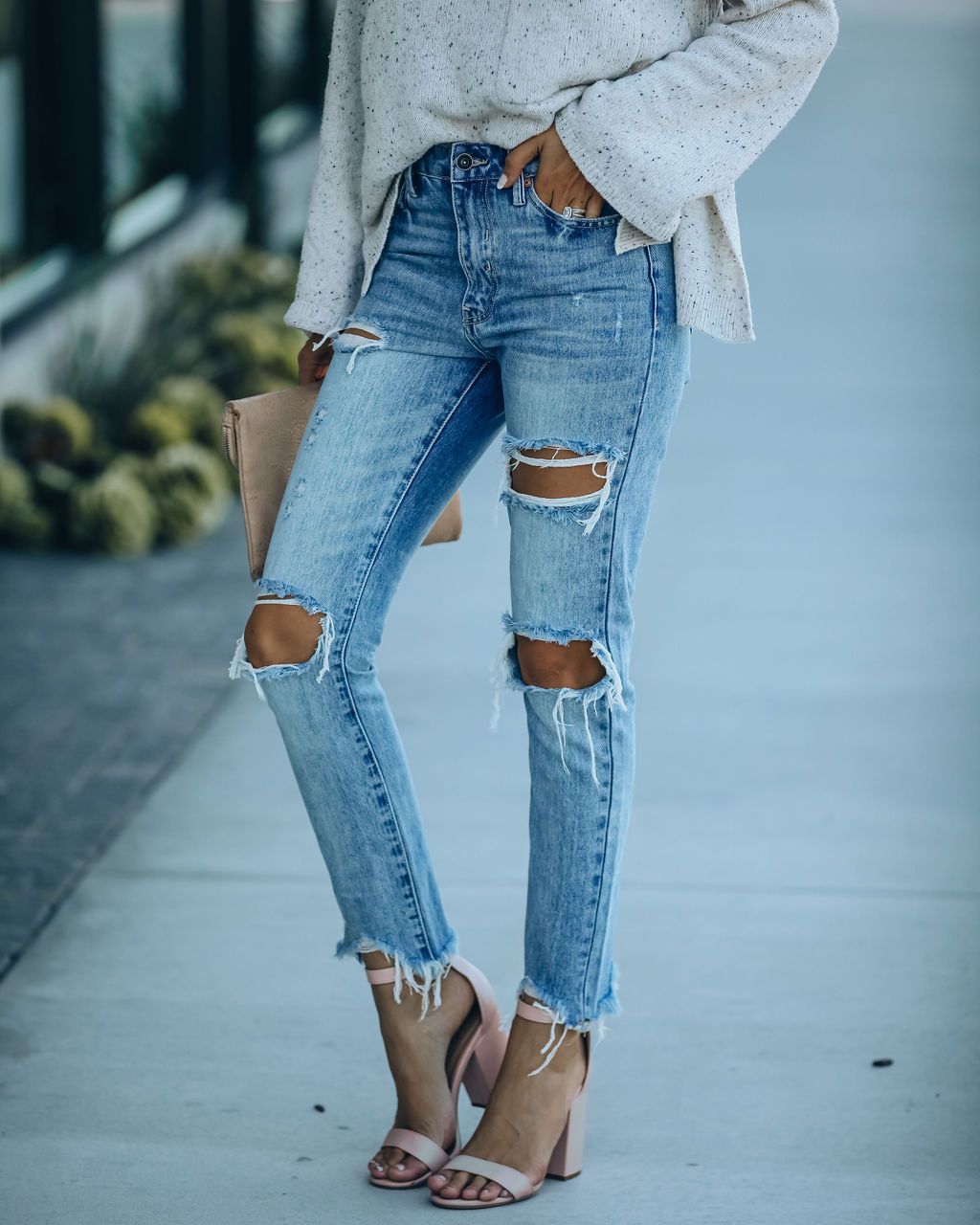 Ripped Street Slimming All-Matching Jeans
