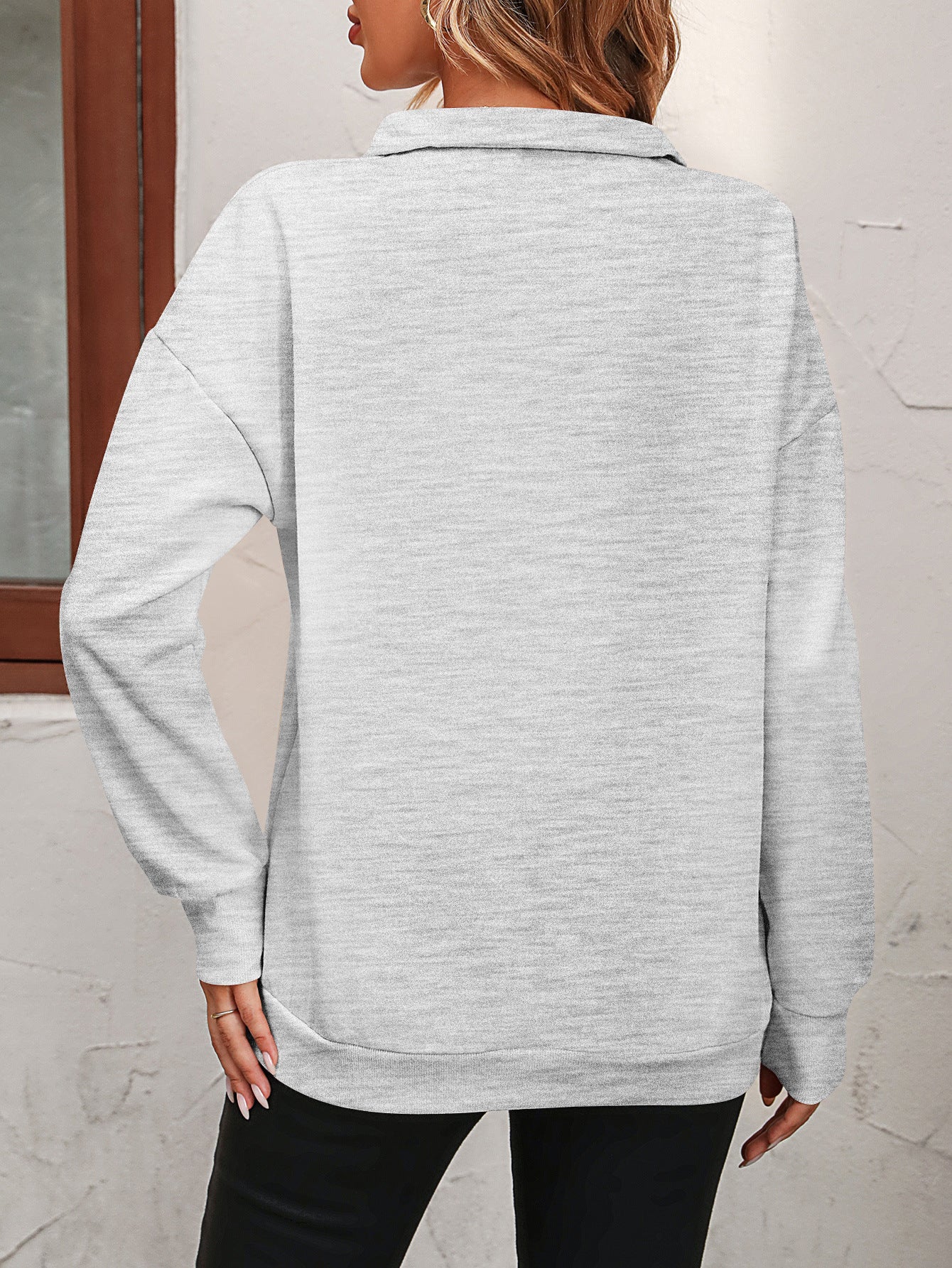 Half Long Sleeve Zipper Sweatshirt