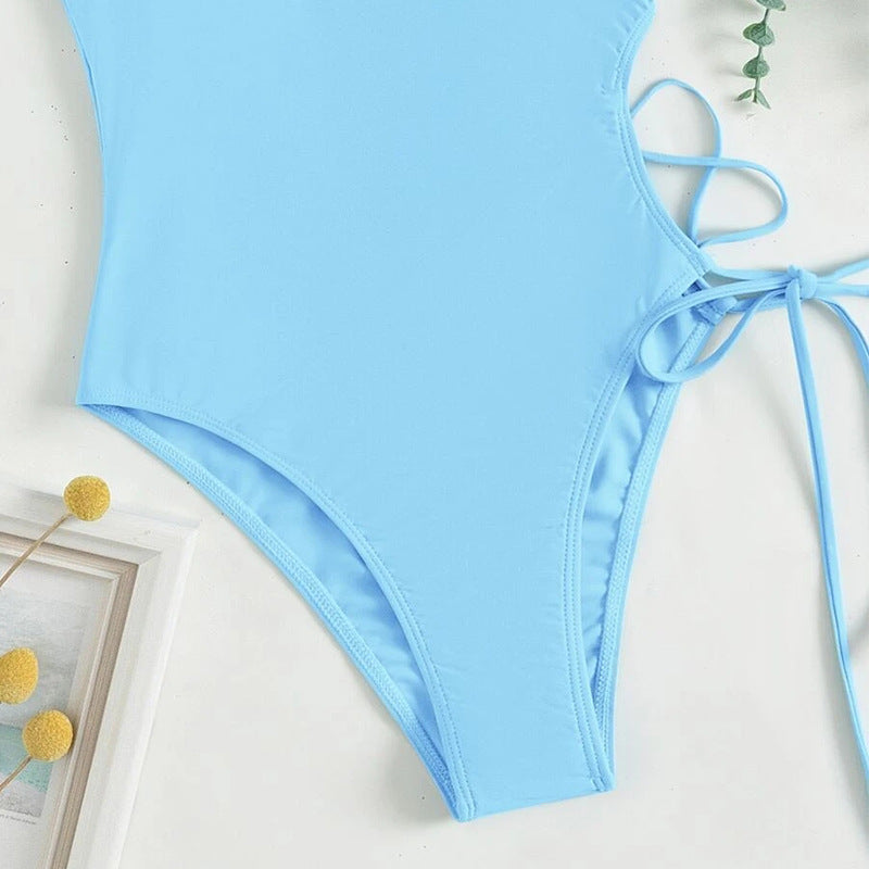 Sexy Solid Color Tied Swimsuit