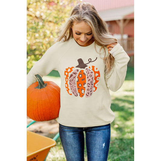 Halloween Pumpkin Printed Long Sleeved Sweatshirt
