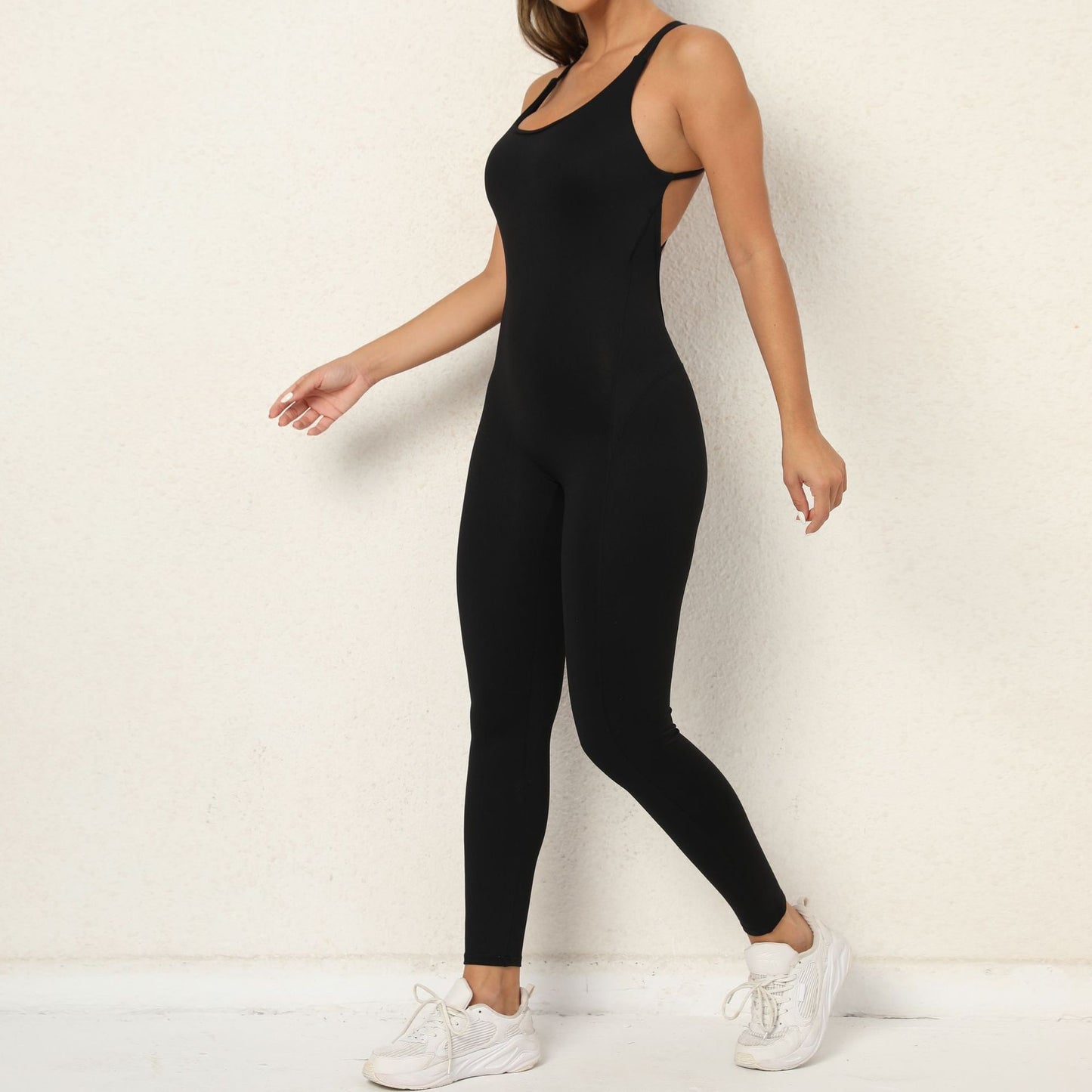Wrinkle Hip Raise Yoga Pants Quick Drying Skinny Running Sports Fitness Jumpsuit
