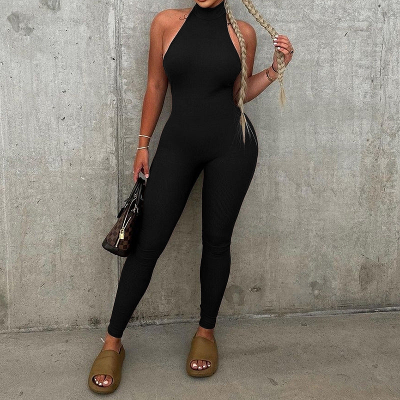 Product Sexy Tight Backless Halter Trendy Hip Looking Jumpsuit