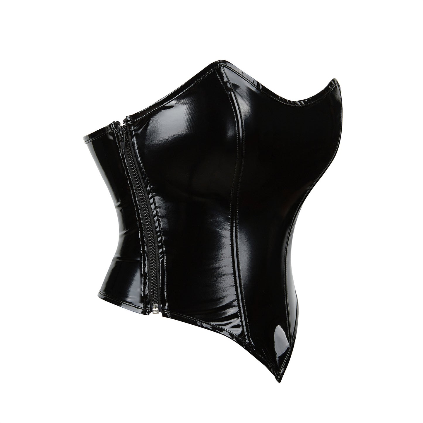 Faux Leather Side Zipper Vest Tight Corset