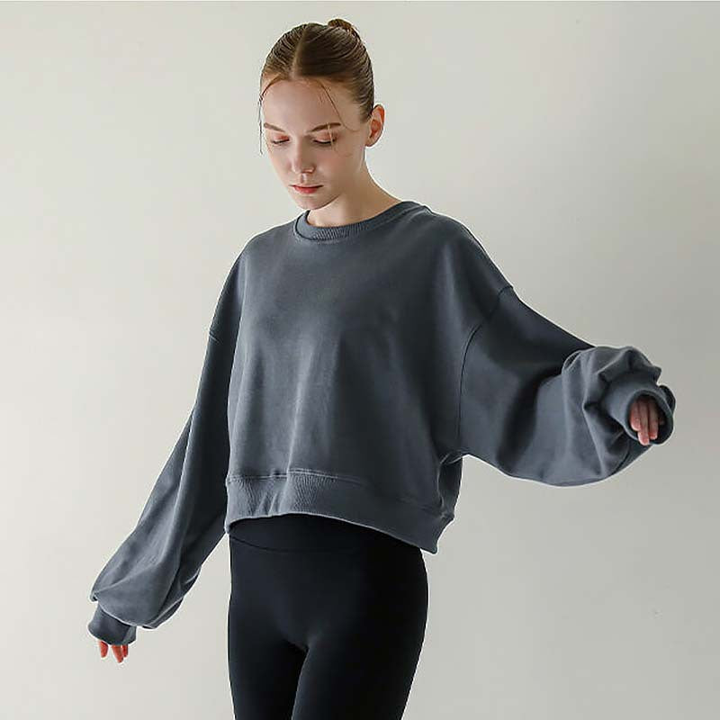 Long Sleeve round Neck Pullover Yoga Sports Top
