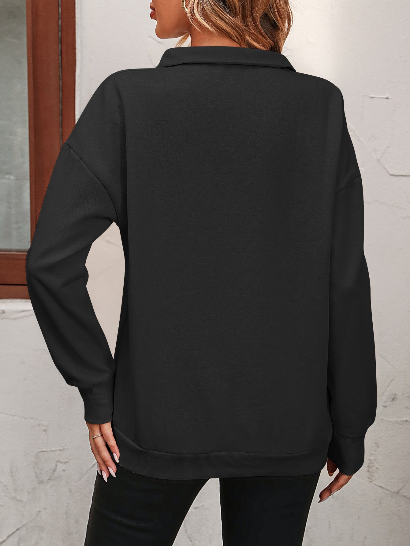 Half Long Sleeve Zipper Sweatshirt
