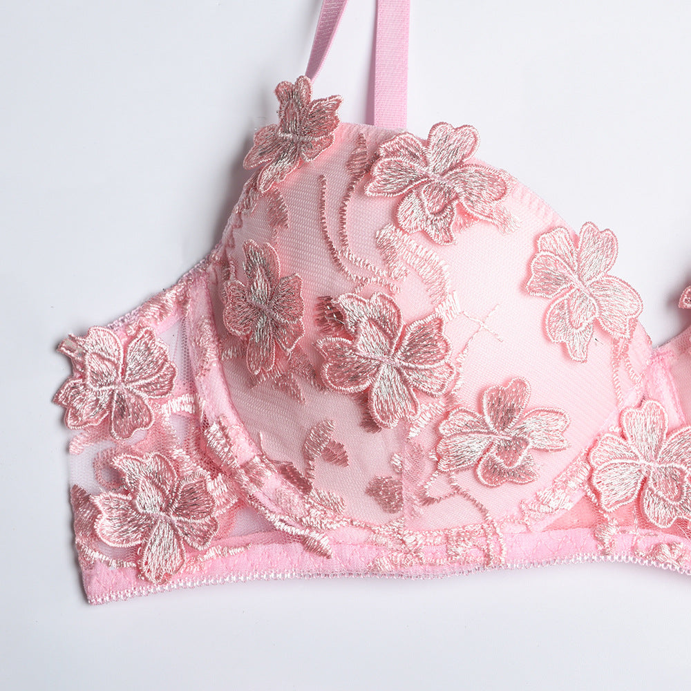 Sexy Floral Embroidery Lingerie Set