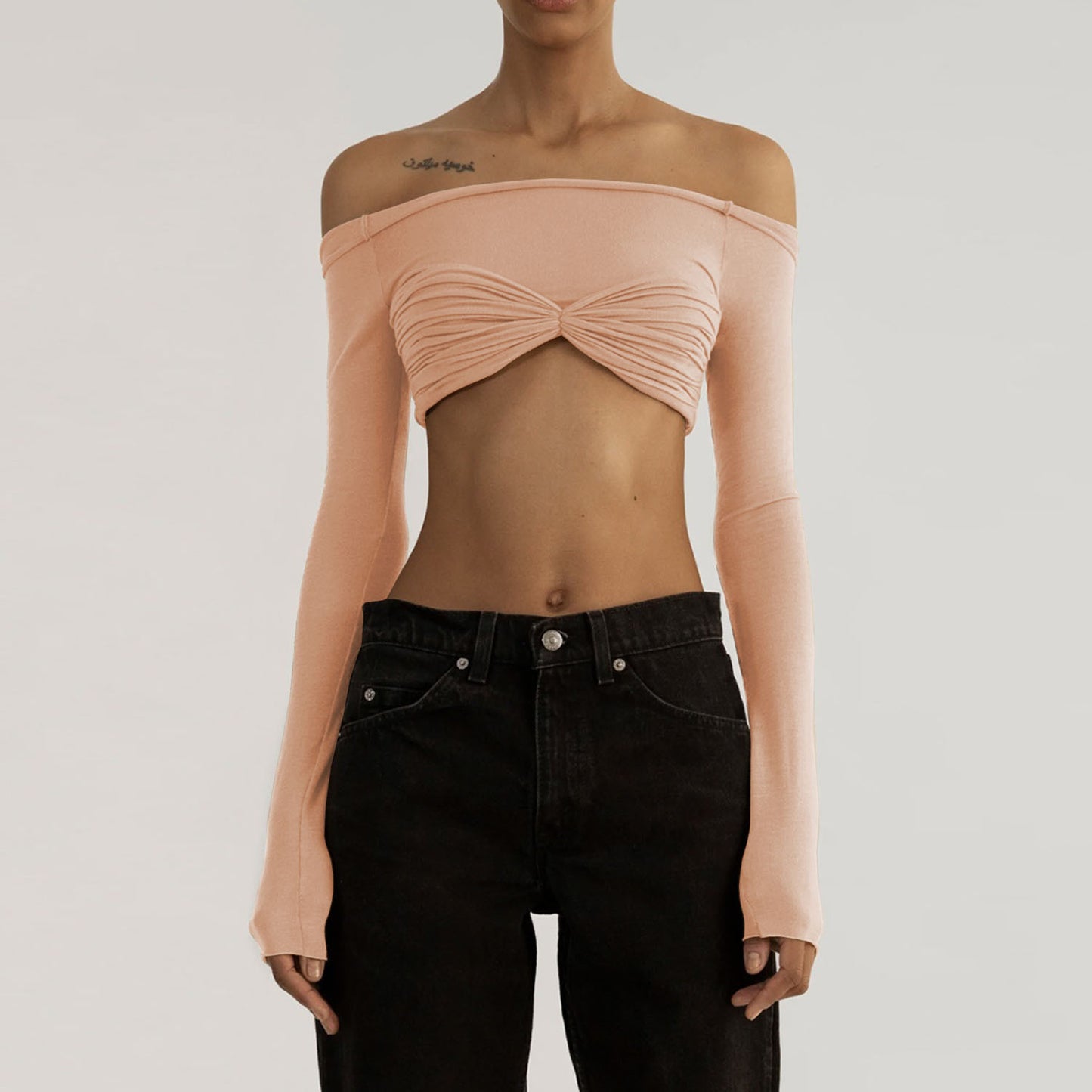 Off Neck See through Short Tube Top