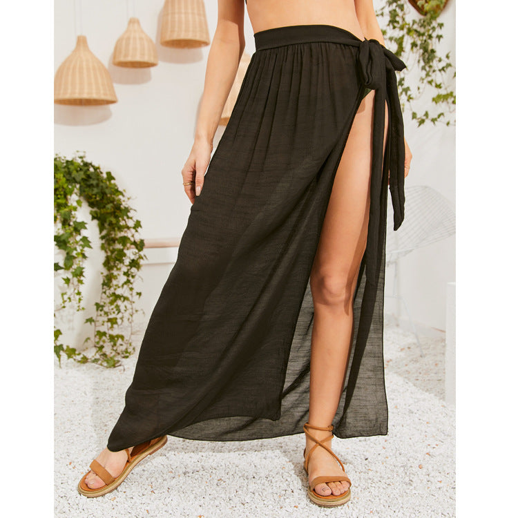 Casual Beach Sun-Protective Lace-up Sarong Skirt