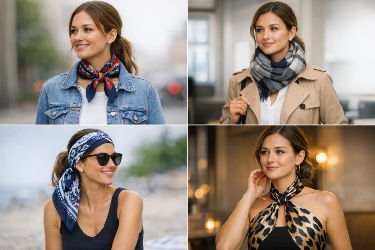 How to style a scarf with a classic European knot on a tailored coat for a polished everyday outfit