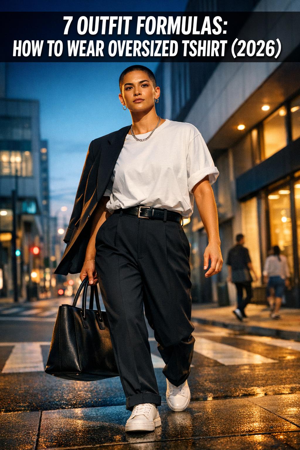 How to wear oversized tshirt with biker shorts and sneakers for a casual street style look