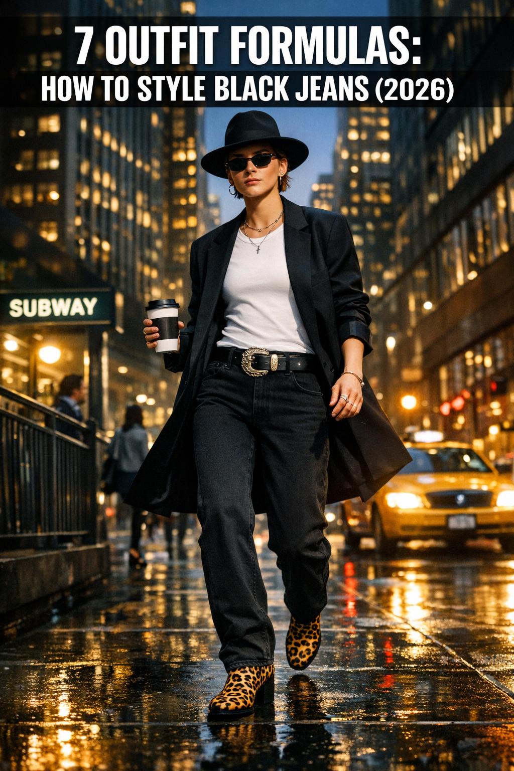 How to style black jeans with a white tee and blazer, casual streetwear look