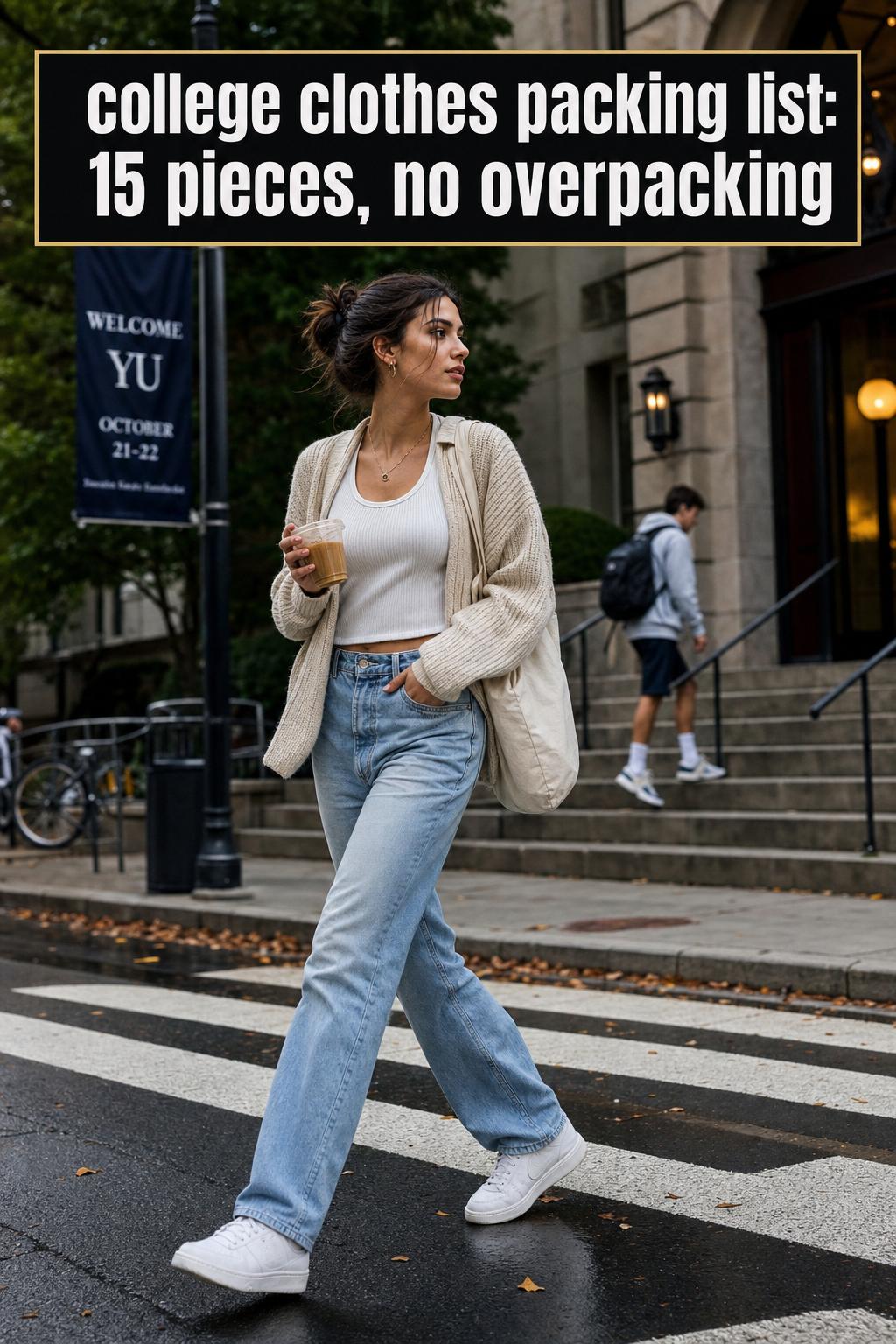 College clothes packing list essentials neatly arranged in a suitcase for move-in day