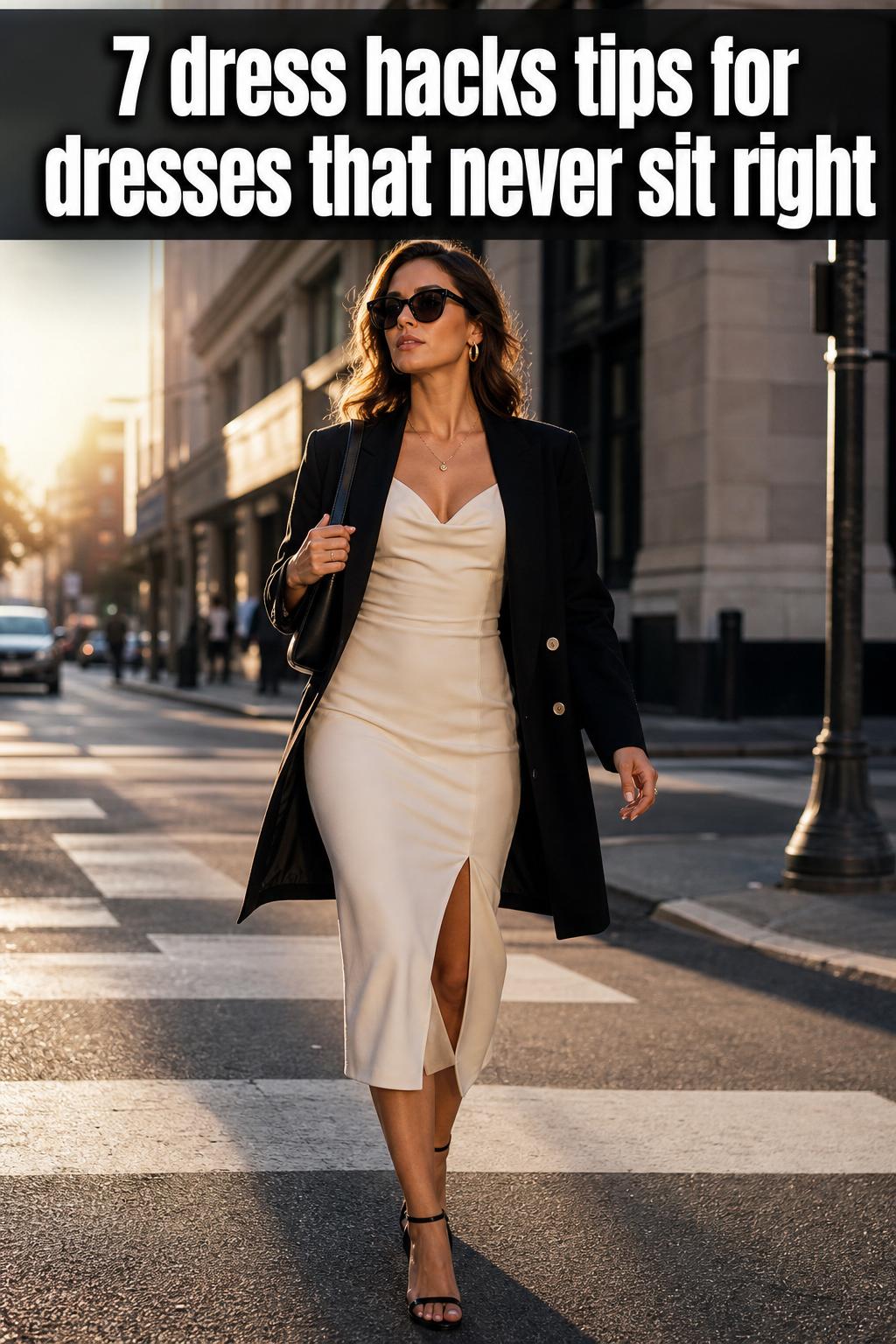Dress hacks tips shown in a hands-on styling guide for quick outfit fixes and flattering adjustments