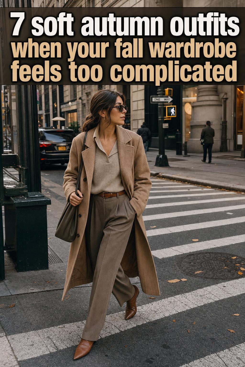 Soft autumn outfits styled in warm earth tones with cozy layers for a natural, effortless fall look