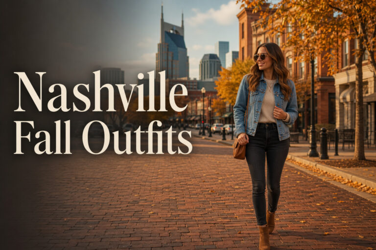 Nashville fall outfits on a downtown autumn street