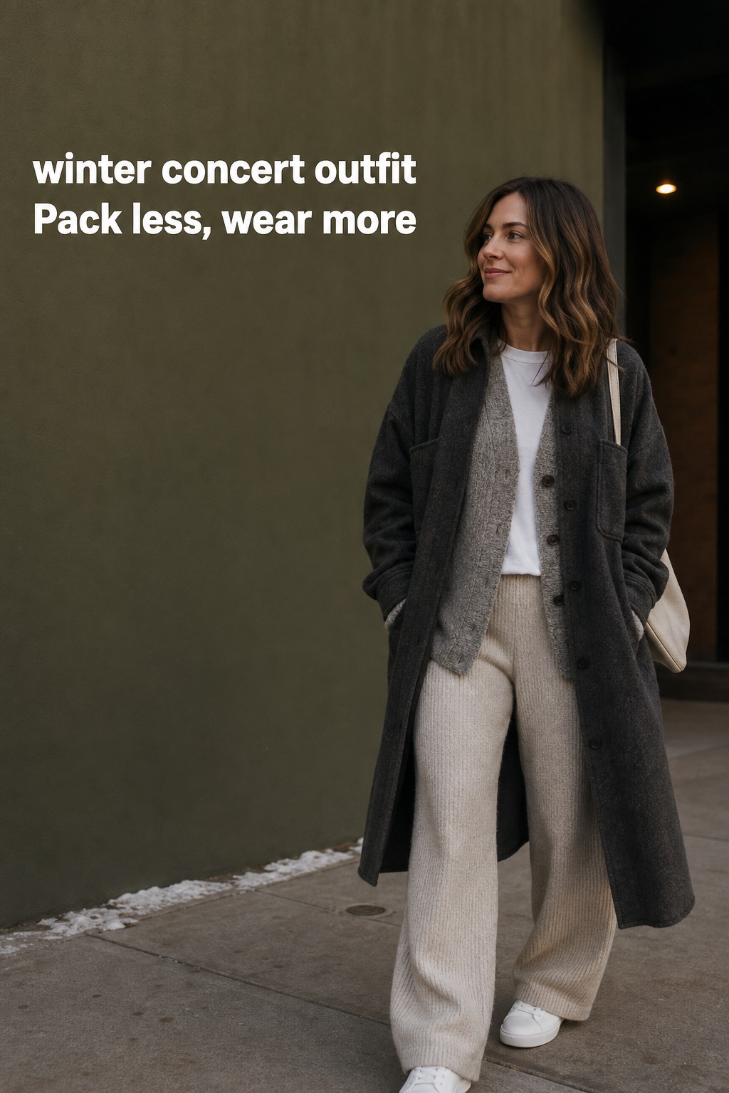 Winter concert outfit for a relaxed travel day